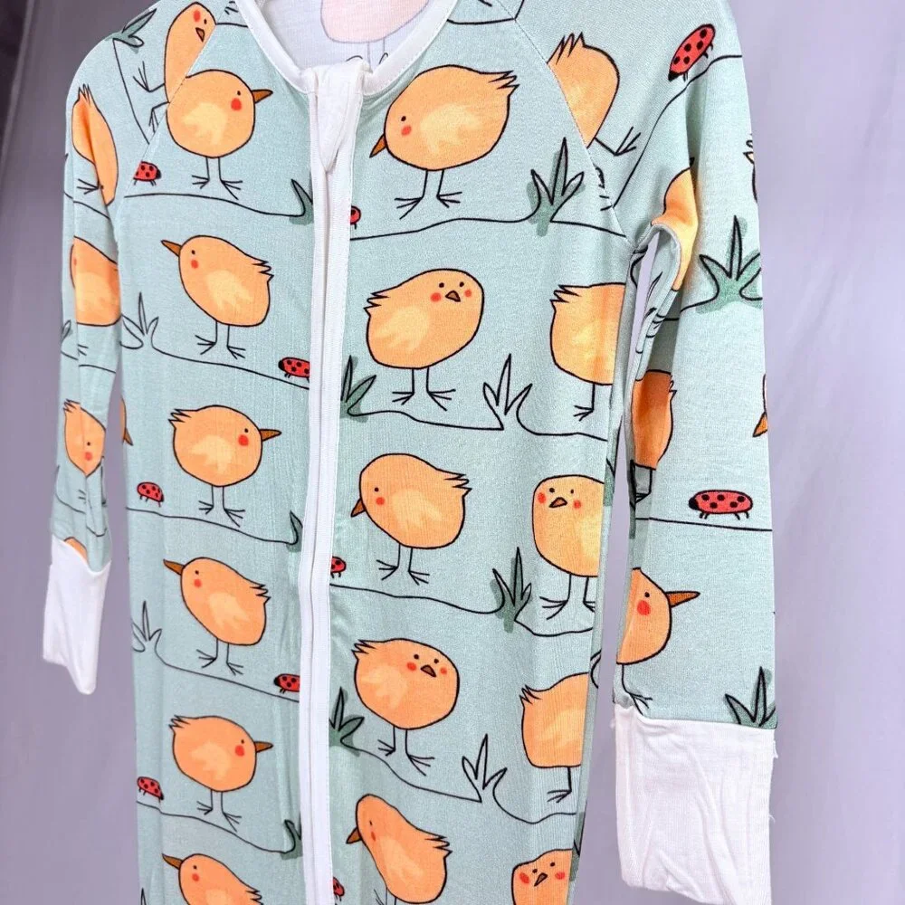 NWOT NWD Bamboo Spring Chick Ladybug Print Convertible Zippered Sleeper 18-24m